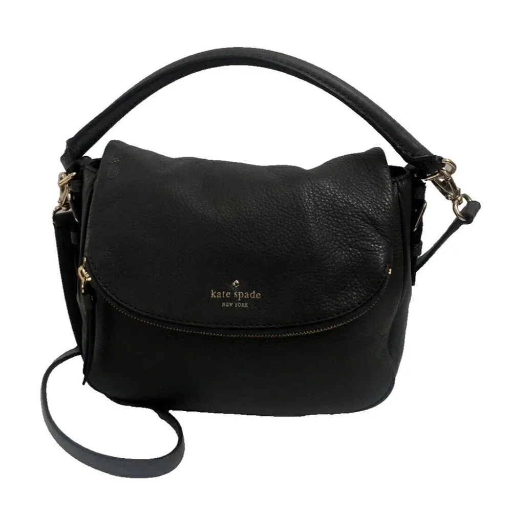 Kate Spade Crossbody Shoulderbag Devin Cobble Hill Smoke Gray Pebble Leather